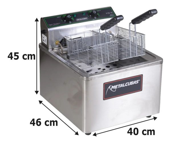 Fritadeira Elétrica 15 0litros Zona Fria de Óleo (mesa) Metalcubas